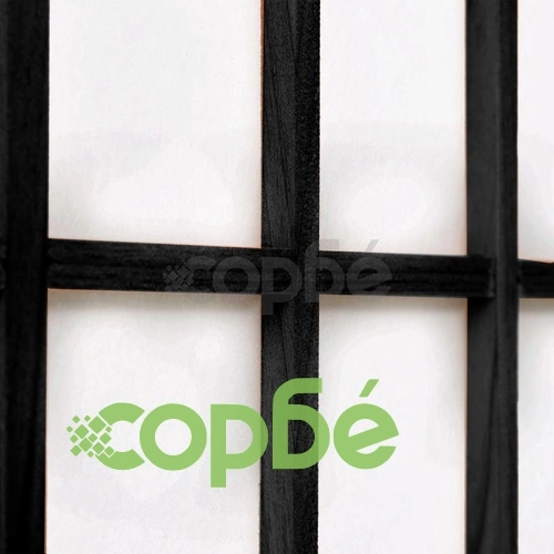 Параван за стая, 5 панела, японски стил, 200х170 cм, черен ➤ топ цена ➤ sorbe.bg