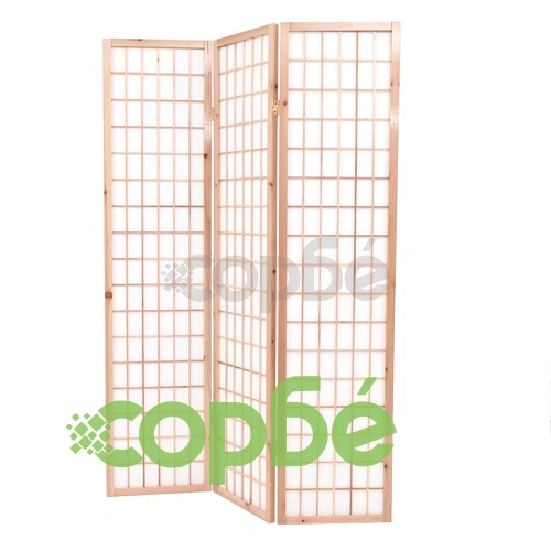 Параван за стая, 3 панела, японски стил, 120х170 cм, естествен ➤ топ цена ➤ sorbe.bg