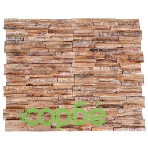 3D стенни облицовъчни панели, 10 бр, тик масив, 1 м² ➤ топ цена ➤ sorbe.bg