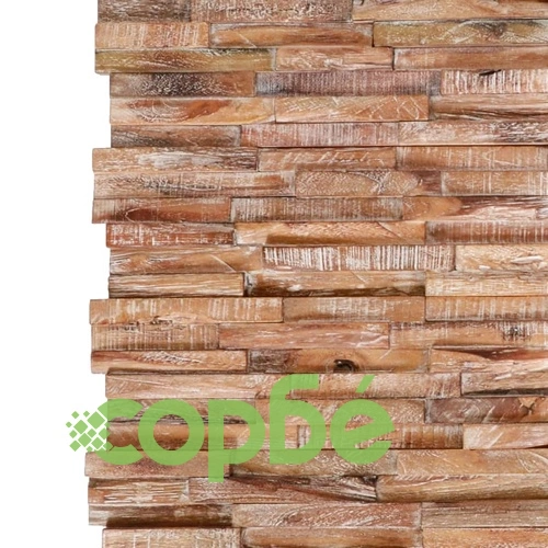 3D стенни облицовъчни панели, 10 бр, тик масив, 1 м² ➤ топ цена ➤ sorbe.bg