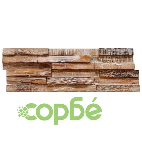 3D стенни облицовъчни панели, 10 бр, тик масив, 1 м² ➤ топ цена ➤ sorbe.bg