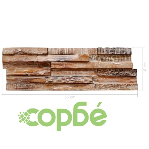 3D стенни облицовъчни панели, 10 бр, тик масив, 1 м² ➤ топ цена ➤ sorbe.bg