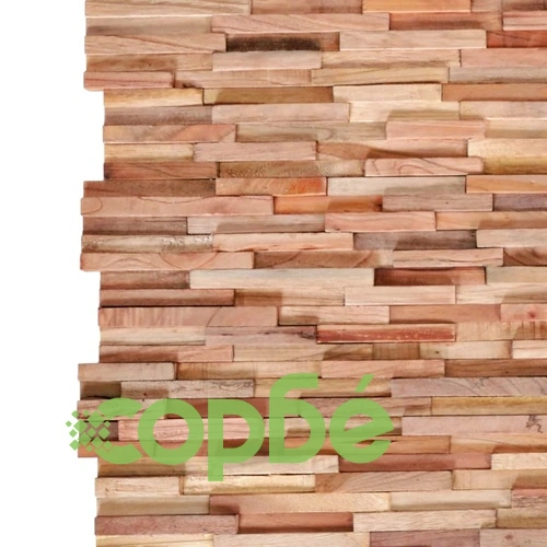 3D стенни облицовъчни панели, 10 бр, тик масив, 1 м² ➤ топ цена ➤ sorbe.bg