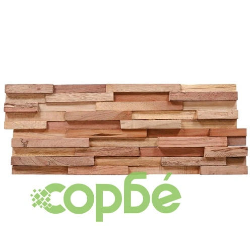 3D стенни облицовъчни панели, 10 бр, тик масив, 1 м² ➤ топ цена ➤ sorbe.bg