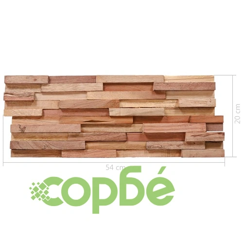 3D стенни облицовъчни панели, 10 бр, тик масив, 1 м² ➤ топ цена ➤ sorbe.bg