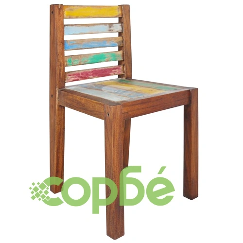 Трапезни столове, 2 бр, регенерирано масивно дърво от лодки ➤ топ цена ➤ sorbe.bg