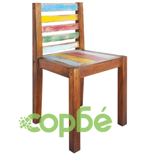 Трапезни столове, 2 бр, регенерирано масивно дърво от лодки ➤ топ цена ➤ sorbe.bg