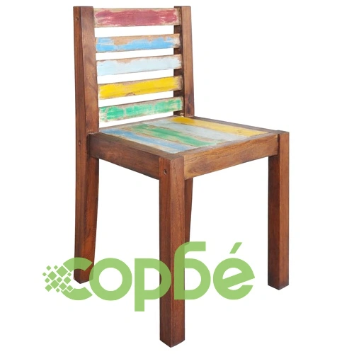 Трапезни столове, 4 бр, регенерирано масивно дърво от лодки ➤ топ цена ➤ sorbe.bg