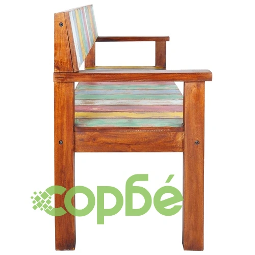 Пейка, регенерирано дърво масив от лодки, 125x51x80 см ➤ топ цена ➤ sorbe.bg
