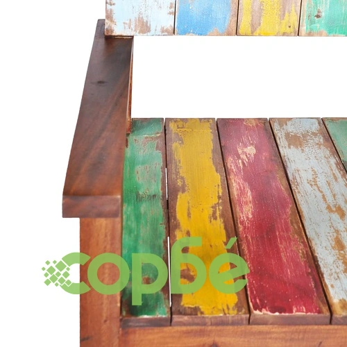 Пейка, регенерирано дърво масив от лодки, 125x51x80 см ➤ топ цена ➤ sorbe.bg