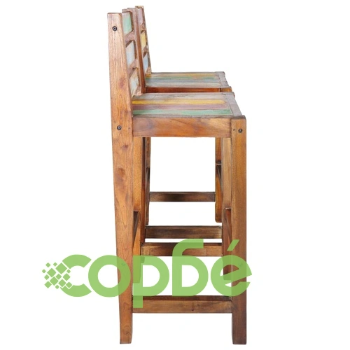 Бар столове, 2 бр, регенерирана дървесина масив ➤ топ цена ➤ sorbe.bg