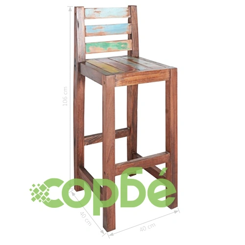 Бар столове, 2 бр, регенерирана дървесина масив ➤ топ цена ➤ sorbe.bg
