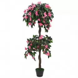 Изкуствено растение рододендрон, 155 см, зелено и розово