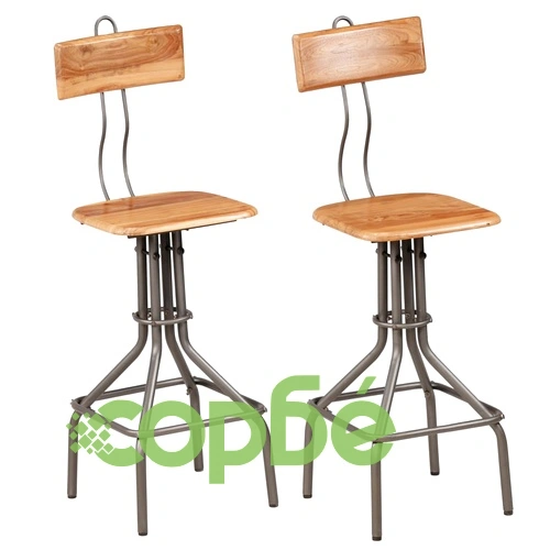 Бар столове, 2 бр, регенерирана тикова дървесина масив ➤ топ цена ➤ sorbe.bg