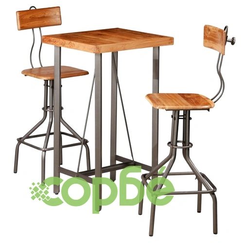 Бар комплект от 3 части, регенериран тик масив ➤ топ цена ➤ sorbe.bg