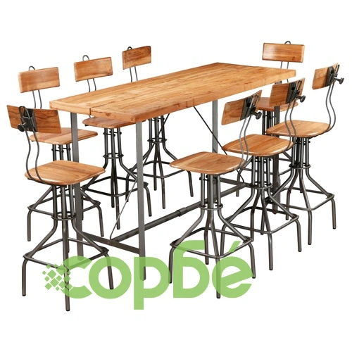 Бар комплект от 9 части, регенериран тик масив ➤ топ цена ➤ sorbe.bg