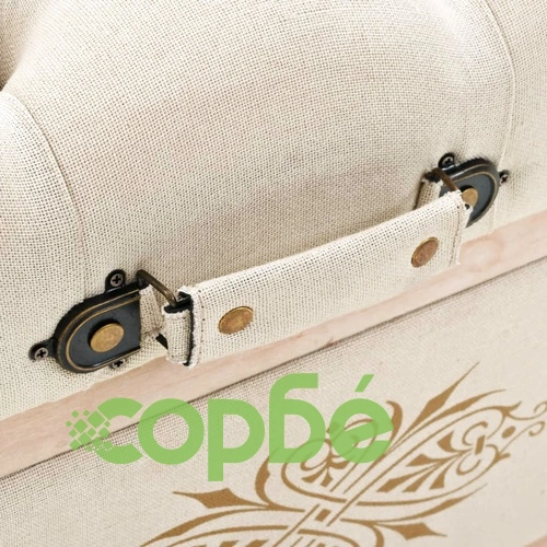 Пейка за съхранение, дървен масив и плат, 120x30x38 см ➤ топ цена ➤ sorbe.bg