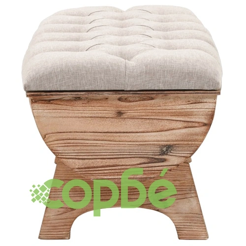 Пейка за съхранение, дървен масив и плат, 103x51x44 см ➤ топ цена ➤ sorbe.bg