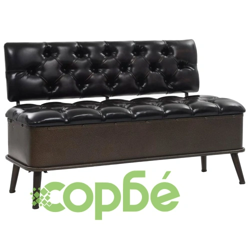 Пейка за съхранение с облегалка, изкуствена кожа, 120x52x75 см ➤ топ цена ➤ sorbe.bg