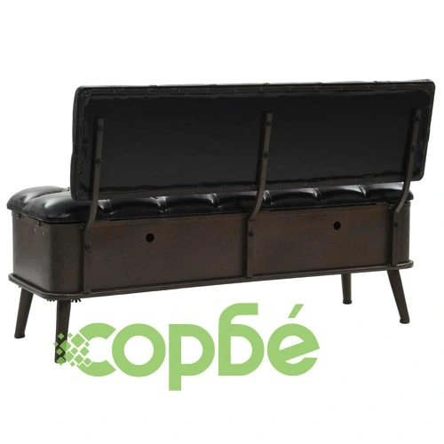 Пейка за съхранение с облегалка, изкуствена кожа, 120x52x75 см ➤ топ цена ➤ sorbe.bg