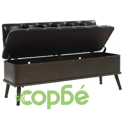 Пейка за съхранение с облегалка, изкуствена кожа, 120x52x75 см ➤ топ цена ➤ sorbe.bg