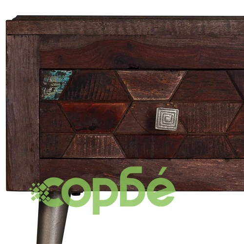 Маса за кафе, масивна регенерирана дървесина, 100x60x35 cм ➤ топ цена ➤ sorbe.bg