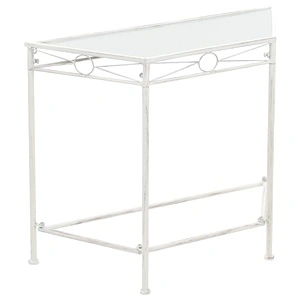 Странична маса винтидж стил метал 87x34x73 см бяла