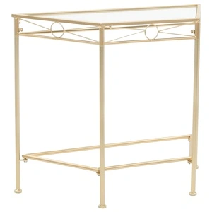 Странична маса винтидж стил метал 87x34x73 см златиста