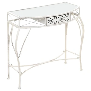 Странична маса, френски стил, метал, 82x39x76 см, бяла