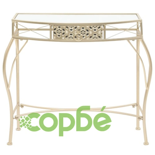 Странична маса, френски стил, метал, 82x39x76 см, злато ➤ топ цена ➤ sorbe.bg