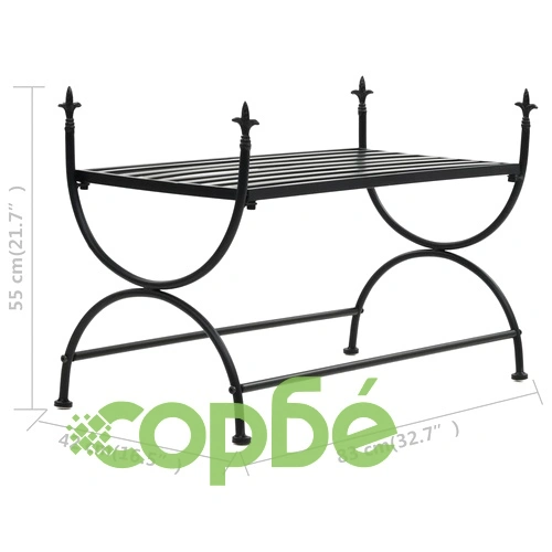 Пейка, винтидж стил, метал, 83x42x55 см, черна ➤ топ цена ➤ sorbe.bg