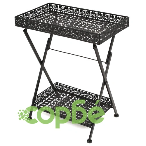 Сгъваема маса за чай, винтидж стил, метал, 58x35x72 см, черна ➤ топ цена ➤ sorbe.bg