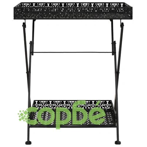 Сгъваема маса за чай, винтидж стил, метал, 58x35x72 см, черна ➤ топ цена ➤ sorbe.bg