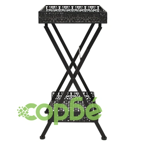 Сгъваема маса за чай, винтидж стил, метал, 58x35x72 см, черна ➤ топ цена ➤ sorbe.bg