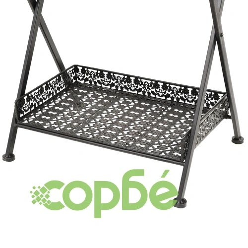 Сгъваема маса за чай, винтидж стил, метал, 58x35x72 см, черна ➤ топ цена ➤ sorbe.bg