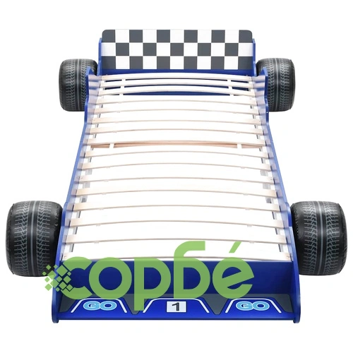 Детско легло състезателна кола, 90x200 cм, синьо ➤ топ цена ➤ sorbe.bg