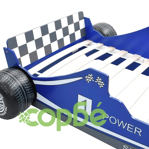 Детско легло състезателна кола, 90x200 cм, синьо ➤ топ цена ➤ sorbe.bg