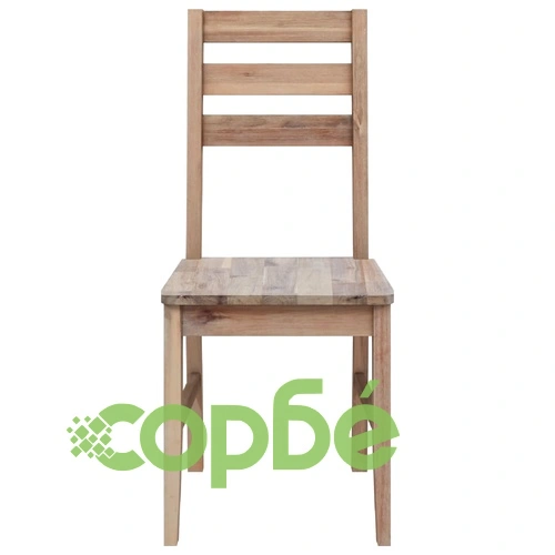 Трапезни столове, 2 бр, акациево дърво масив ➤ топ цена ➤ sorbe.bg