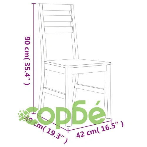 Трапезни столове, 4 бр, акациево дърво масив ➤ топ цена ➤ sorbe.bg