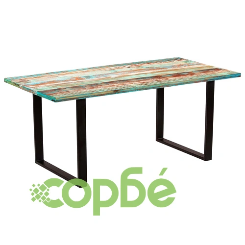 Трапезна маса, регенерирано дърво масив, 180x90x77 cм ➤ топ цена ➤ sorbe.bg