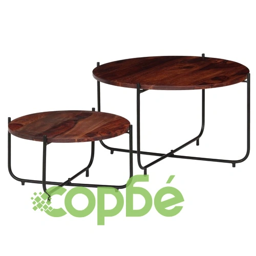 Комплект маси за кафе, 2 бр, акациево дърво масив, 60x35 cм ➤ топ цена ➤ sorbe.bg