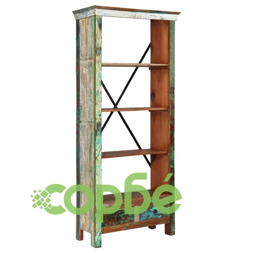 Библиотека, регенерирано дърво масив, 80x35x180 см ➤ топ цена ➤ sorbe.bg