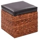 Комплект от 2 табуретки, морска трева, кафяви