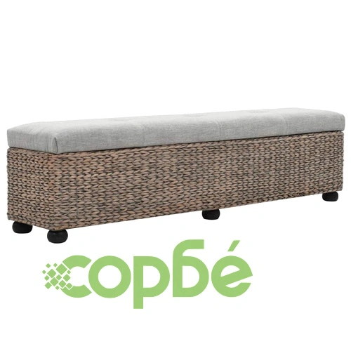 Пейка от морска трева, 140x29x36 см, сива ➤ топ цена ➤ sorbe.bg