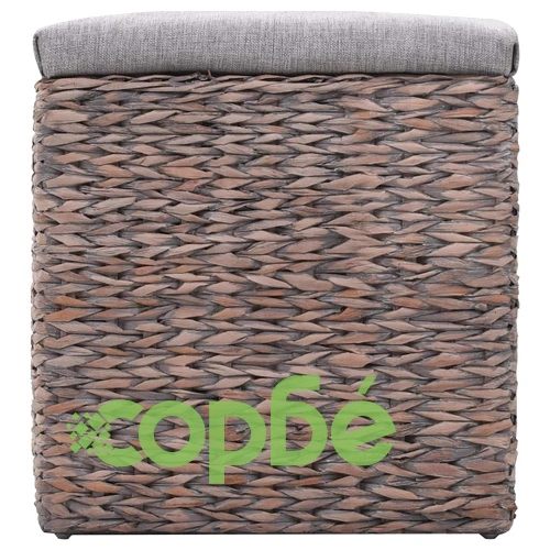 Пейка с 3 кошници, морска трева, 105x40x42 см, сива ➤ топ цена ➤ sorbe.bg