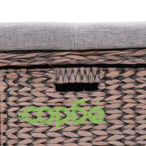 Пейка с 3 кошници, морска трева, 105x40x42 см, сива ➤ топ цена ➤ sorbe.bg