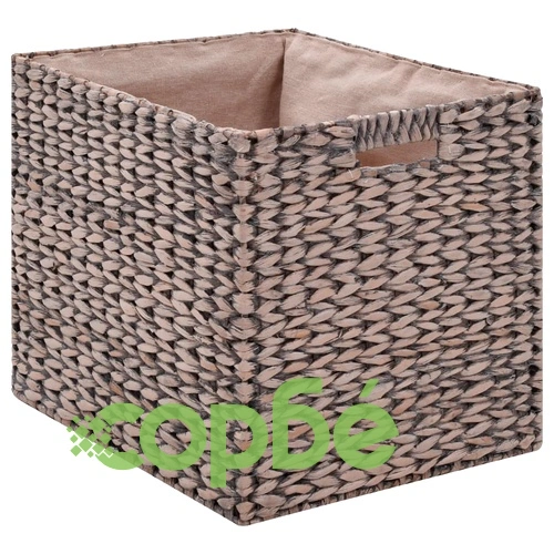 Пейка с 2 кошници, морска трева, 71x40x42 см, сива   ➤ топ цена ➤ sorbe.bg