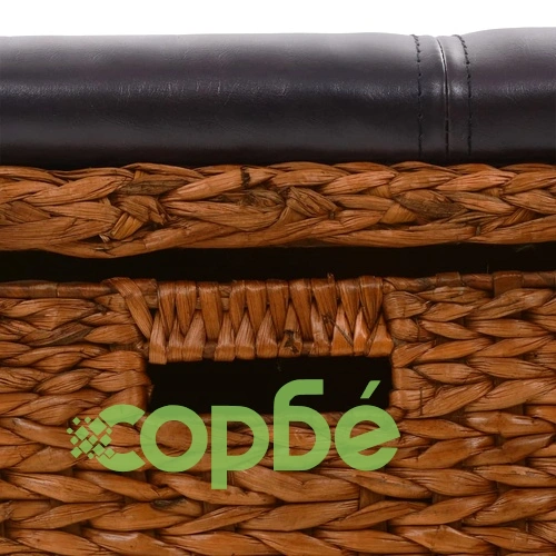 Пейка с 2 кошници, морска трева, 71x40x42 см, кафява ➤ топ цена ➤ sorbe.bg