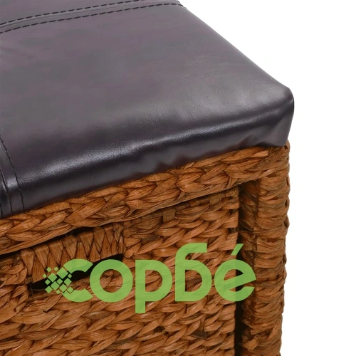 Пейка с 2 кошници, морска трева, 71x40x42 см, кафява ➤ топ цена ➤ sorbe.bg