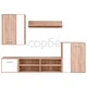 Комплект ТВ шкаф 5 pcs Бяло и Сонома дъб 221 x 30 x 80 см Комплект ТВ шкаф 5 pcs Бяло и Сонома дъб 221 x 30 x 80 см